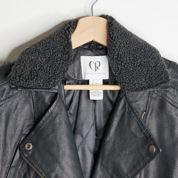 Genuine Leather Motorcycle Jacket Black Size 4 - Picture 5 of 7